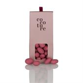 Cocture Røde Mandler m/Champagne & hvidchokolade i metallic lyserød dragébox 90 g